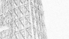 スカイツリー真下からスケッチ風写真