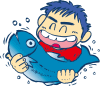 魚ゲットイラスト